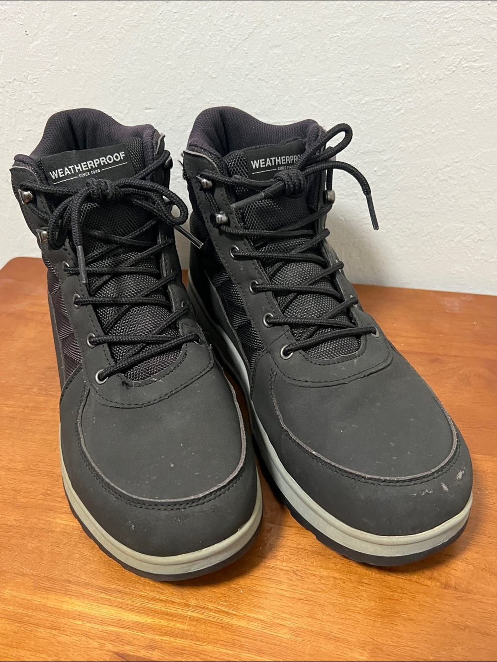 Weatherproof Men's Black and Gray Waterproof Outdoor Boots